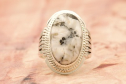 Native American Jewelry Genuine White Buffalo Turquoise Ring
